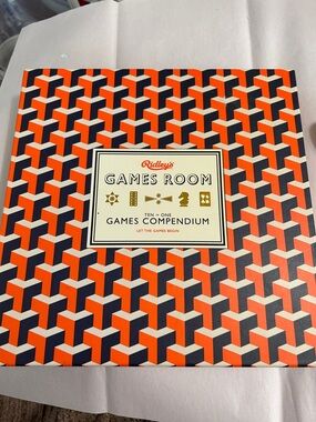 Games Room Ten-in-One Games Compendium — Navy & Orange